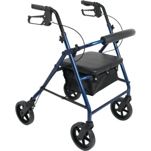 ProBasics Deluxe Aluminum Rollator with 8-inch Wheels blue