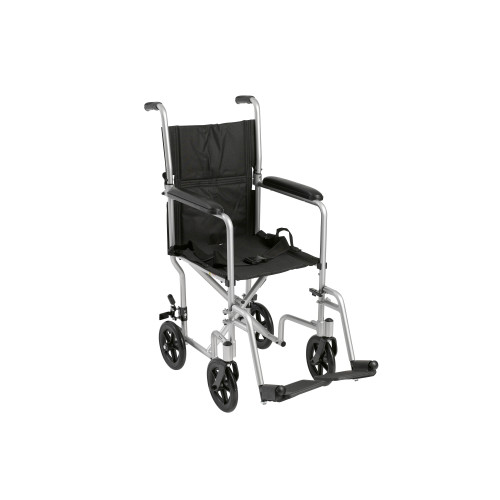 Drive Medical Lightweight Transport Wheelchair, 19" Seat, Silver Drive Medical Lightweight Transport Wheelchair, 19" Seat, Silver