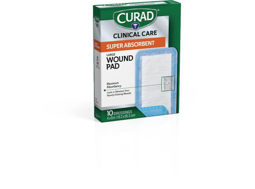 CURAD Clinical Advances Super Absorbent Polymer Wound Dressings, 4" x 8" CURAD Clinical Advances Super Absorbent Polymer Wound Dressings, 4" x 8"