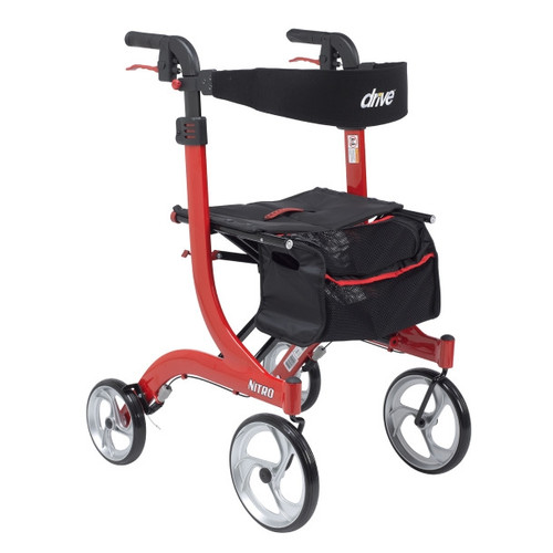 Drive Medical Nitro Aluminum Rollator Tall with 10" Wheels red Drive Medical Nitro Aluminum Rollator Tall with 10" Wheels red