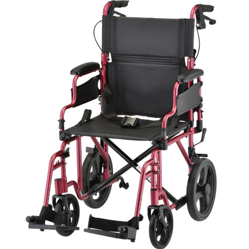 Nova 353Lightweight Transport Chair with 12" Rear Wheels, Locking Hand Brakes and Flip Up Desk Arms red Nova 353Lightweight Transport Chair with 12" Rear Wheels, Locking Hand Brakes and Flip Up Desk Arms red