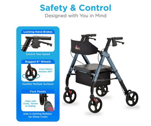 Nova Star HD Adjustable Bariatric Rollator - 400 lb. Capacity
