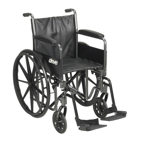 Drive Medical Silver Sport 2 Wheelchair with Swing Away Leg Rests Full Arm