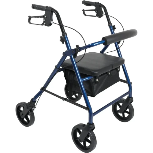 ProBasics Deluxe Aluminum Rollator with 8-inch Wheels blue