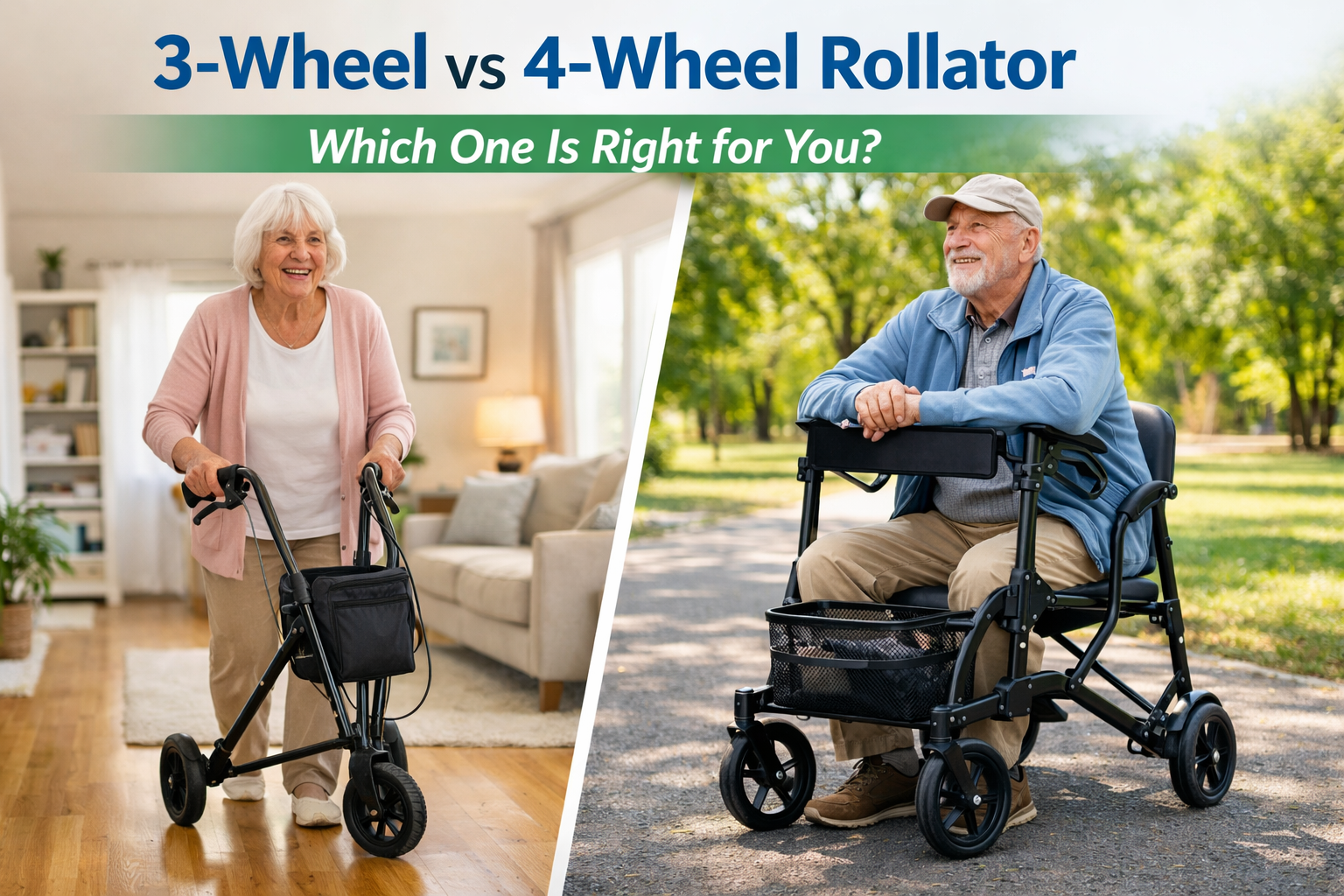 How to Decide Between a 4-Wheel and 3-Wheel Rollator