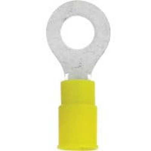 Nylon Crimp Yellow Ring Terminal 1/4"- 25pk