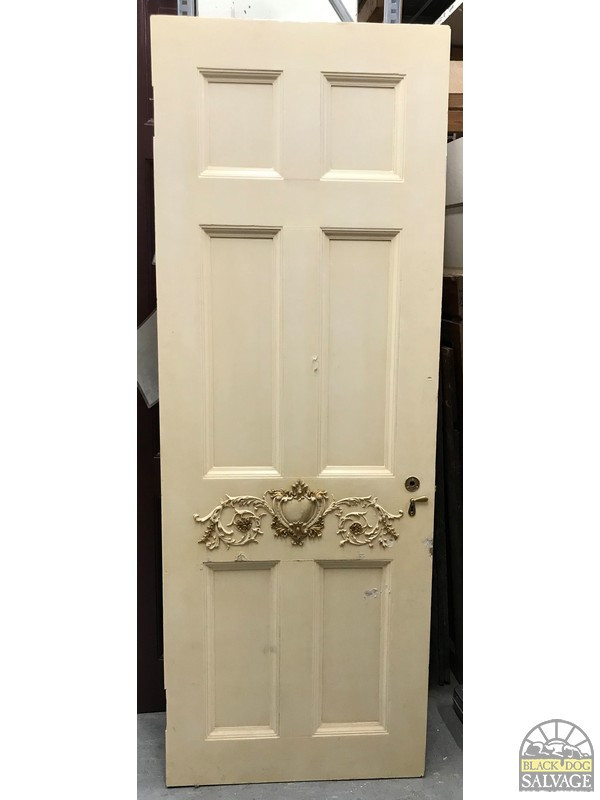 Ornate 6 Panel Door with Gilded Appliques, NJ Georgian Estate