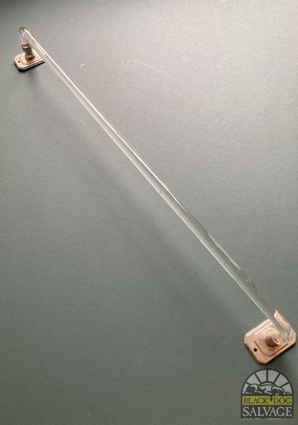 Mid-Century Clear Glass Towel Bar - Thumbnail 2