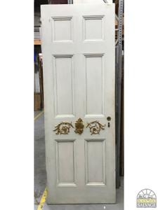 60s ヴィンテージ POINTER 雰囲気抜群 Ornate 6 Panel Door with Gilded Appliques, NJ Georgian Estate