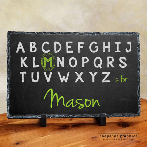 Chalkboard Alphabet Name Stone - Green