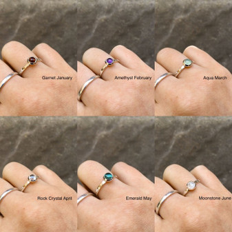 Birthstone Silver Ring