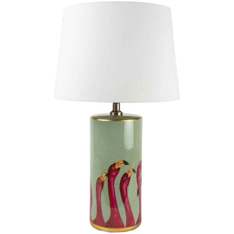 Tall Lamp Flamingo Heads With White Shade