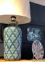 Teal Chinoiserie Lamp