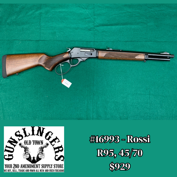 The R95 brings to the Rossi family a lever-action rifle chambered in 45-70 Government. It combines a wood stock and forend as well as a black oxide finish for a classic look with buckhorn rear sight and a drift adjustable front sight. Rossi's R95 continues to deliver a big-bore rifle suitable for the backwoods or the back forty.