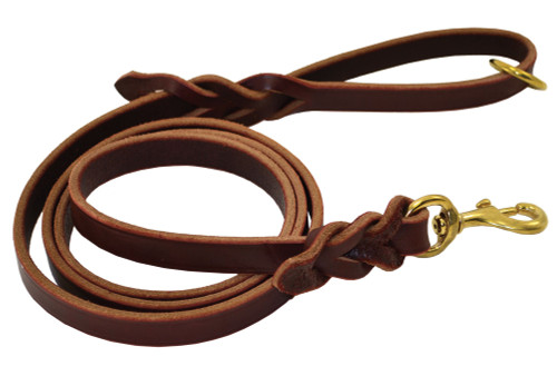 Braided Leather Leash with O-Ring