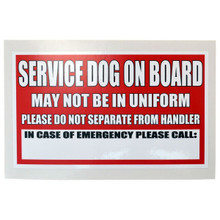 Service Dog On Board Sticker and Decal