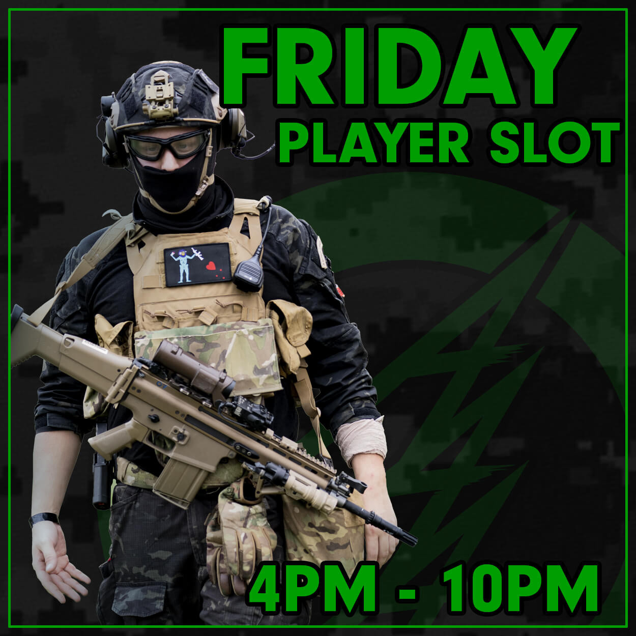 Friday Player Slot | 4th Friday of Each Month 4PM - 10PM