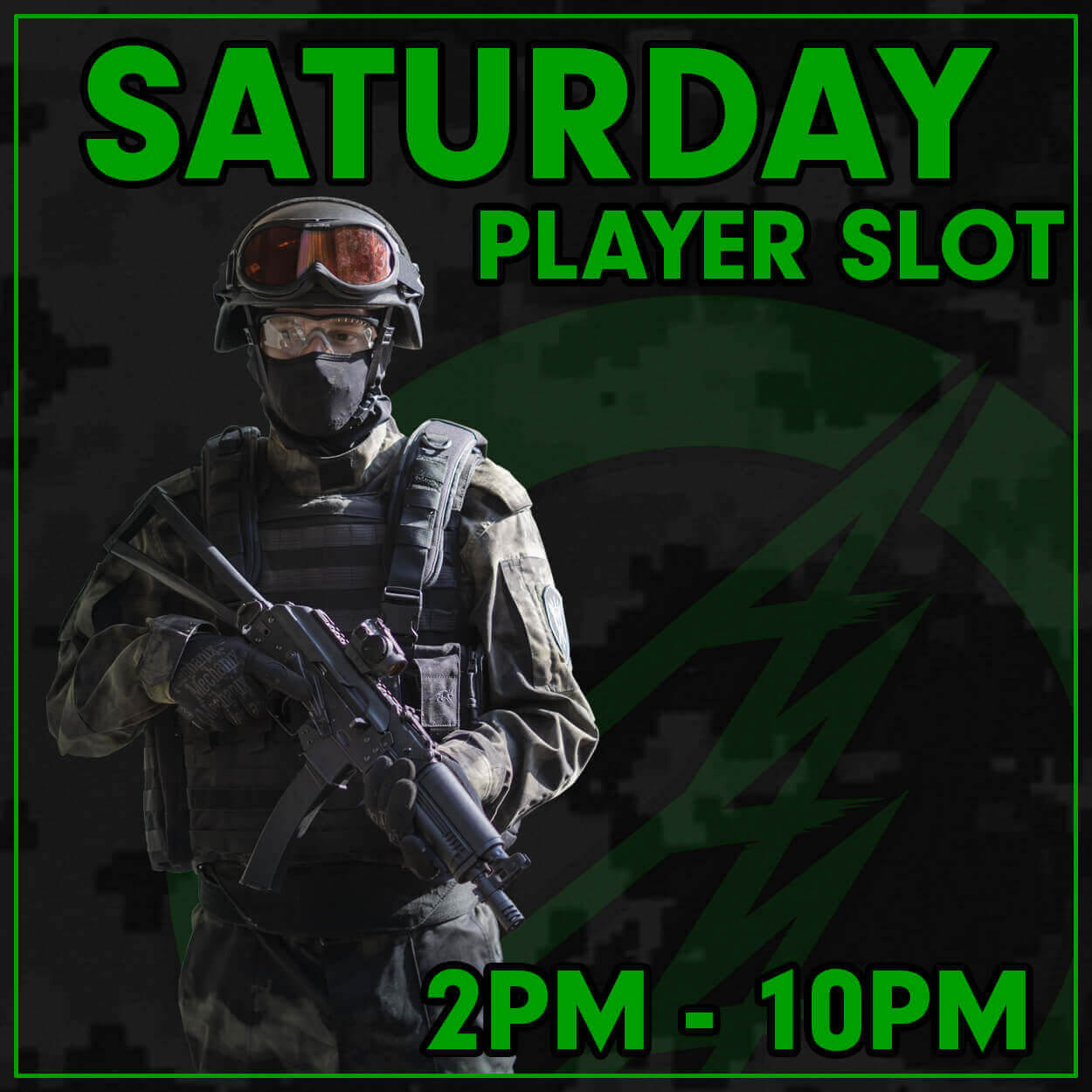 Saturday Player Slot | 2PM - 10PM