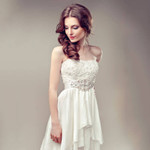 [Sample] Off White, retro style summer mid dress