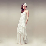 [Sample] Off White, retro style summer mid dress