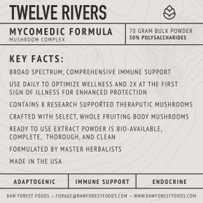 RAW Forest Foods Twelve Rivers Medicinal Mushroom Formula » MycoMedic for Restorative Immune Health RAW Forest Foods Twelve Rivers Medicinal Mushroom Formula » MycoMedic for Restorative Immune Health