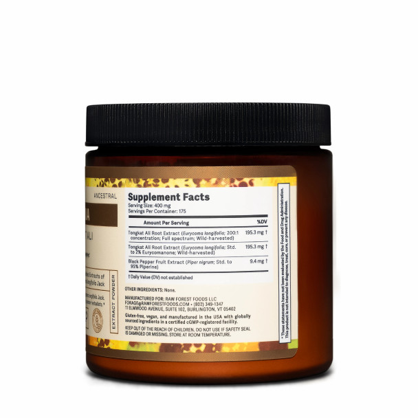 Tahna Prana Elevated Tongkat Ali Extract Powder — With Eurycomanone — 70 Gram Jar