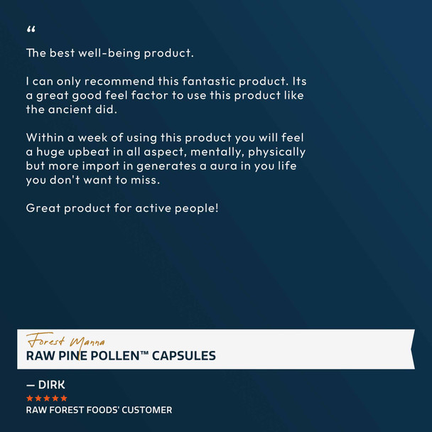 Forest Manna RAW Pine Pollen™ Capsules – 120 Count