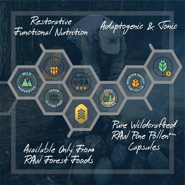 Forest Manna RAW Pine Pollen™ Capsules – 120 Count