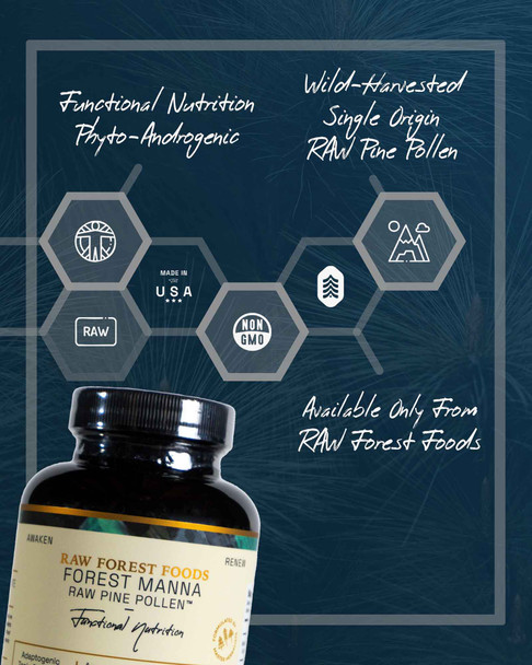 Forest Manna RAW Pine Pollen™ Capsules — Only from RAW Forest Foods