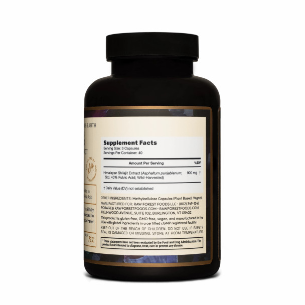 Himalayan Shilajit Extract Capsules — Ayurvedic Rasāyana Endocrine Support — 40% Fulvic Acid — 120 Count