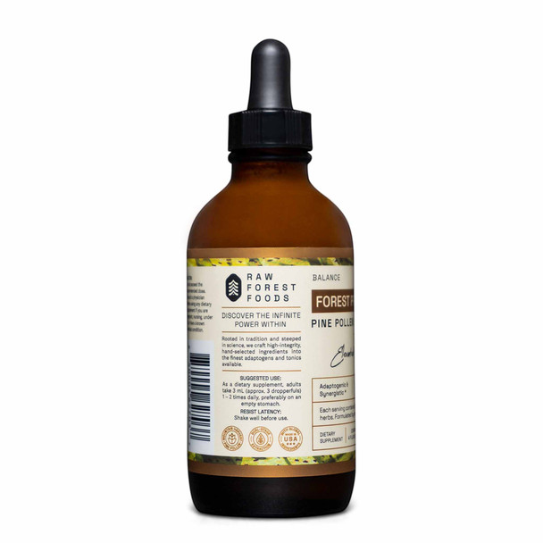 Forest Prana Pine Pollen and Nettle Root Elixir Tincture – 1:2 Extract – 4 Fl. Ounce Bottle