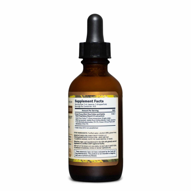 Forest Prana Pine Pollen and Nettle Root Elixir Tincture – 1:2 Extract – 2 Fl. Ounce Bottle