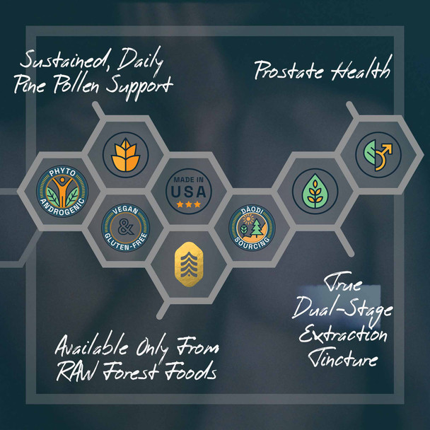 Forest Prana Pine Pollen and Nettle Root Elixir Tincture – 1:2 Extract – 2 and 4 Fl. Ounce Bottles