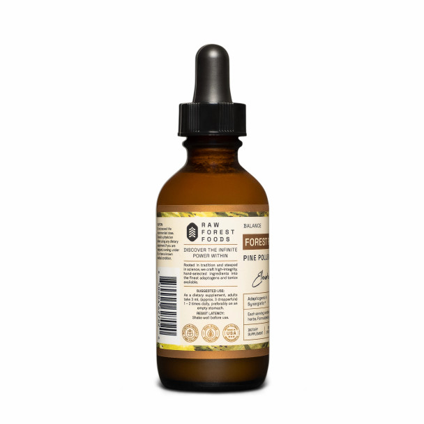 Forest Prana Pine Pollen and Nettle Root Elixir Tincture – 1:2 Extract – 2 Fl. Ounce Bottle