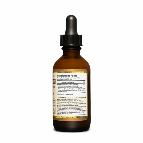 Forest Prana Pine Pollen and Nettle Root Elixir Tincture – 1:2 Extract – 2 Fl. Ounce Bottle