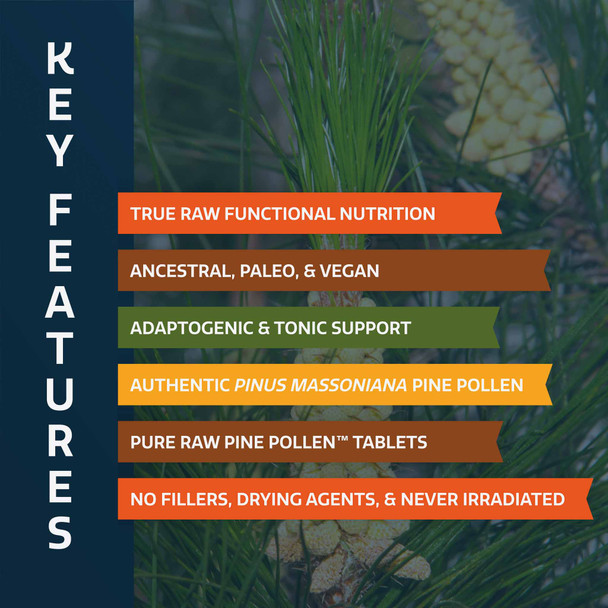Forest Manna RAW Pine Pollen™ Tablets – 140 Count Pouch