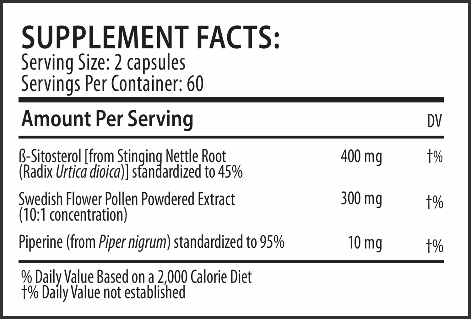 Beta-Sitosterol Capsules Supplement Facts Beta-Sitosterol Capsules Supplement Facts
