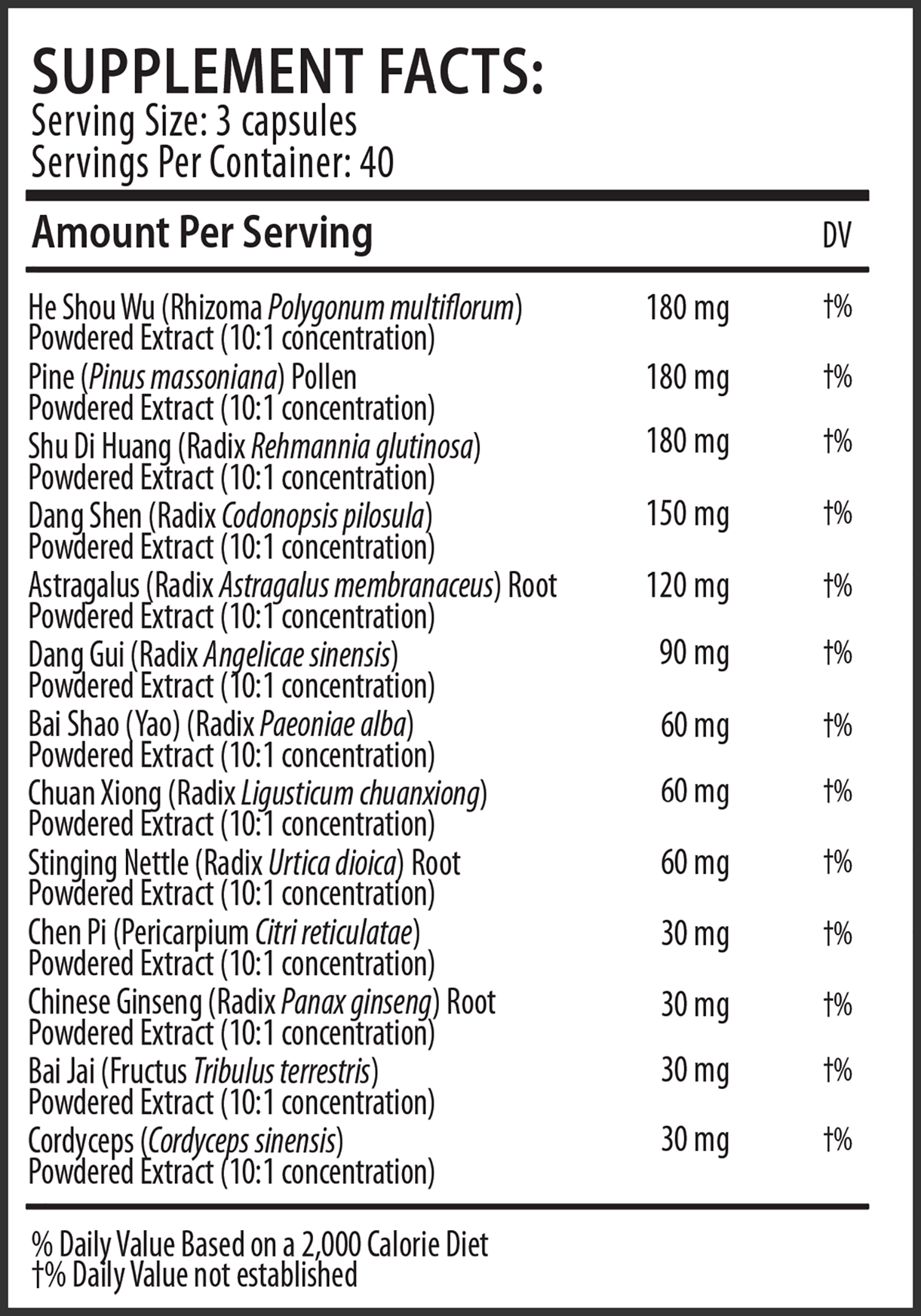 Endocrine Strengthening Formula Capsules Supplement Facts Endocrine Strengthening Formula Capsules Supplement Facts