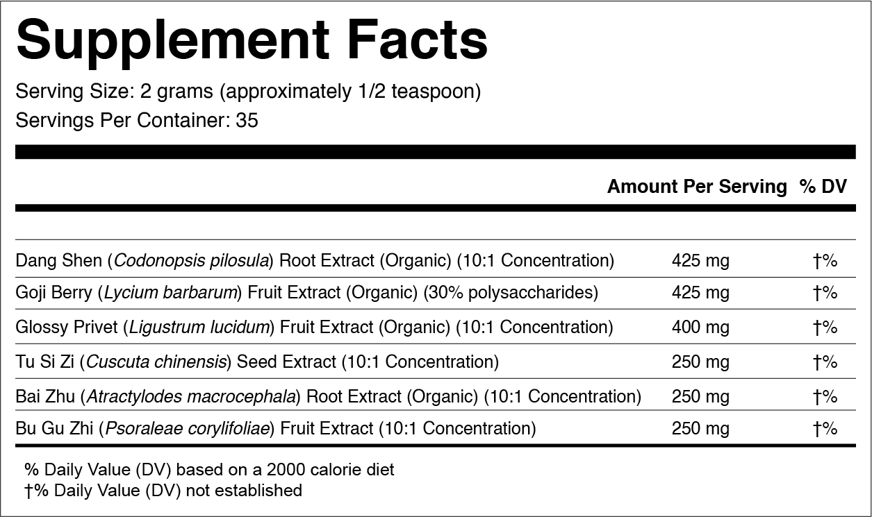 TapRoot (Deep Jing Formula) Supplement Facts TapRoot (Deep Jing Formula) Supplement Facts