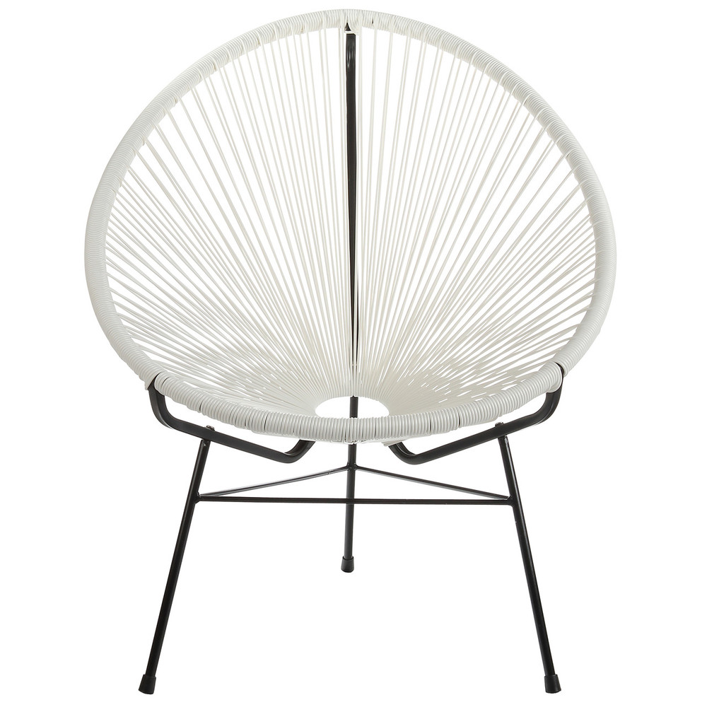 Acapulco Sun Oval Weave Indoor Outdoor Lounge Chair - White