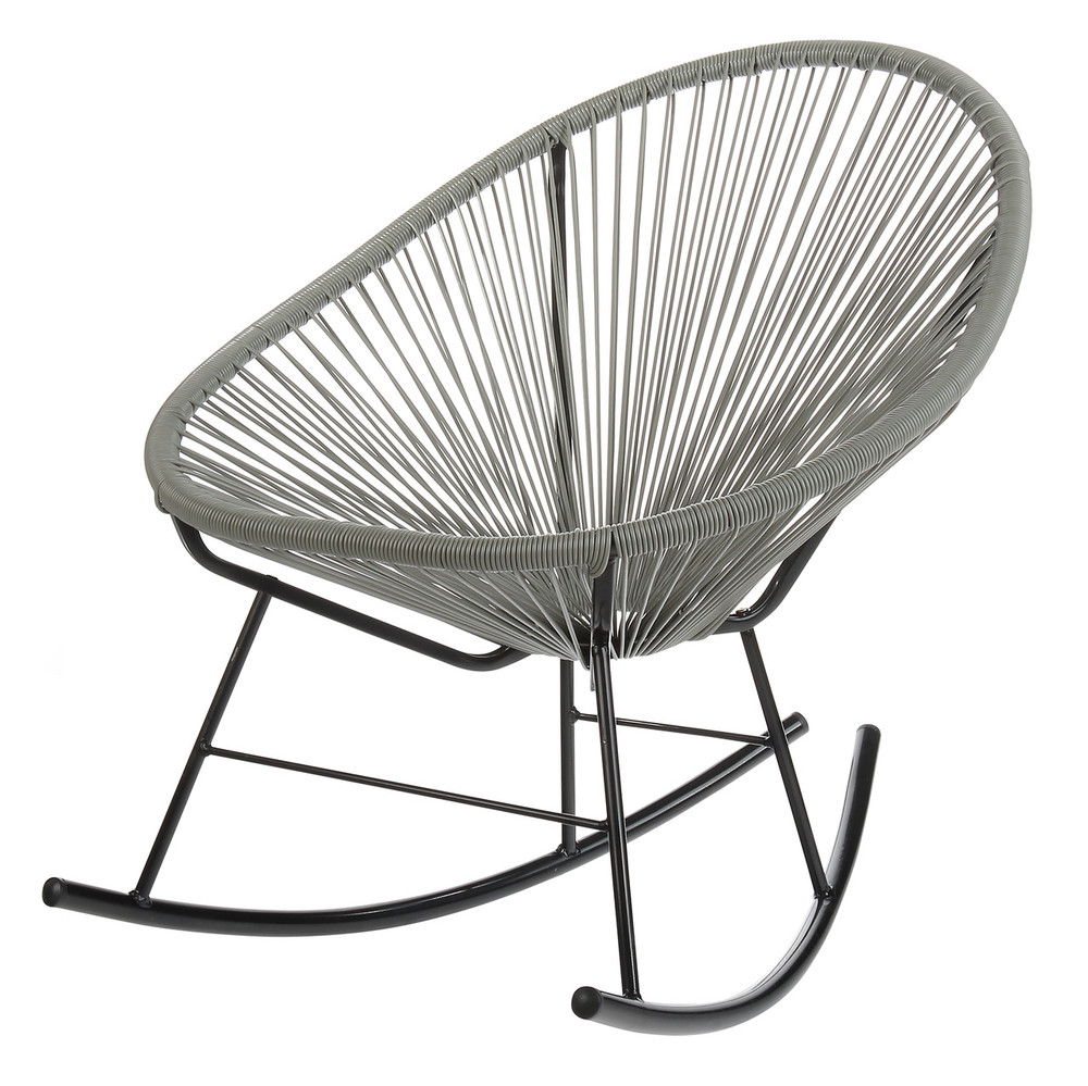 Acapulco Sun Oval Weave Indoor Outdoor Rocking Chair - Grey