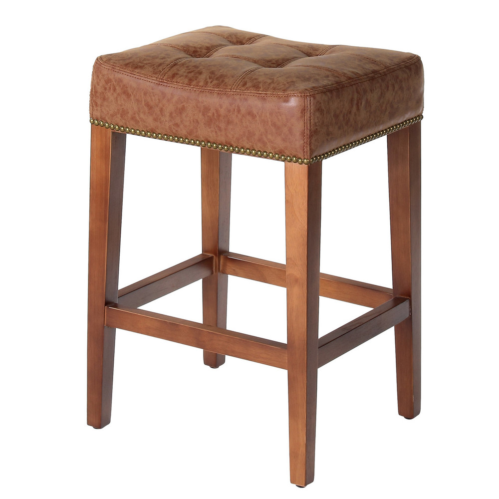 Nashville Low Counter Stool Vintage Leather, 26 in. - Open Box