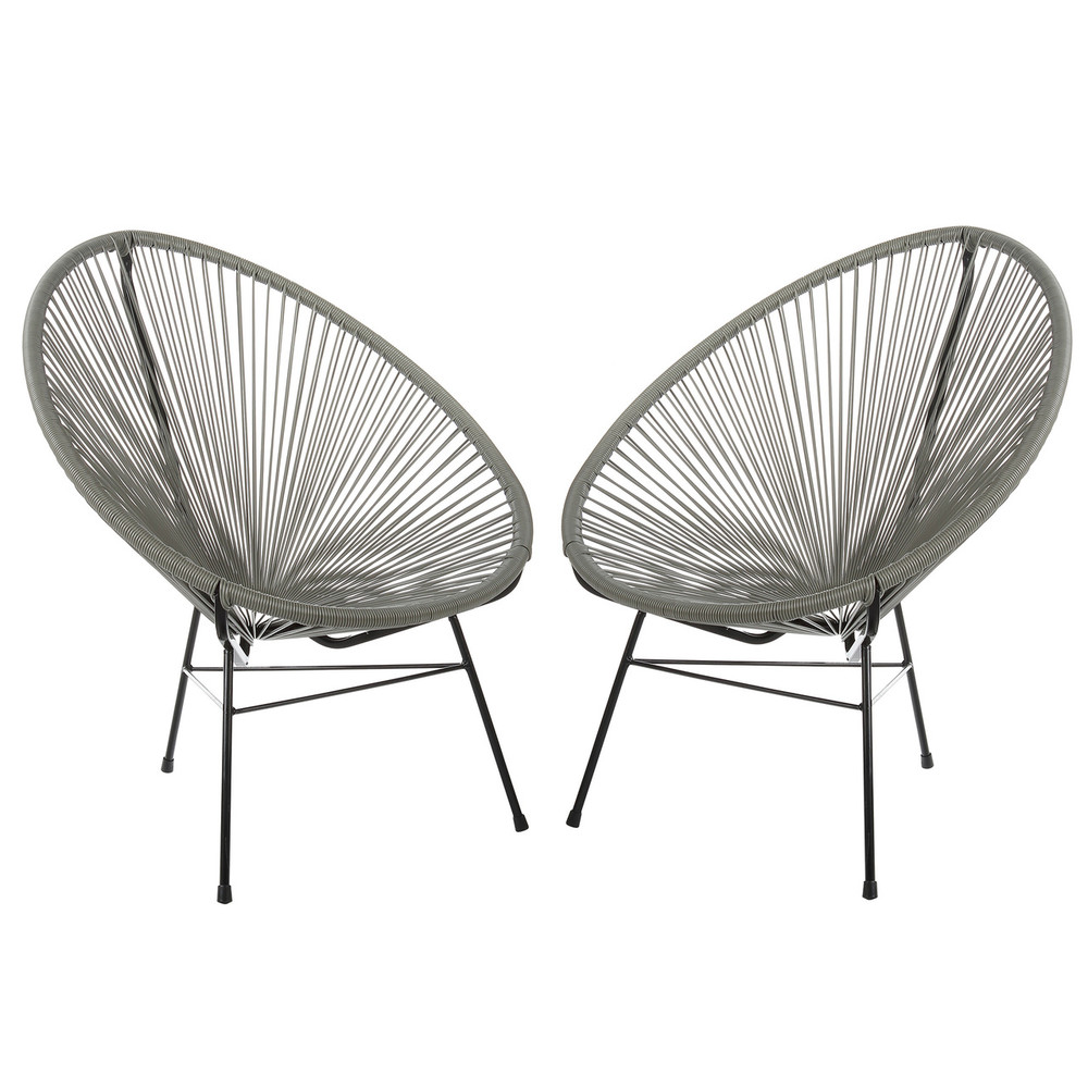 Acapulco Lounge Chair - Grey, Set of 2