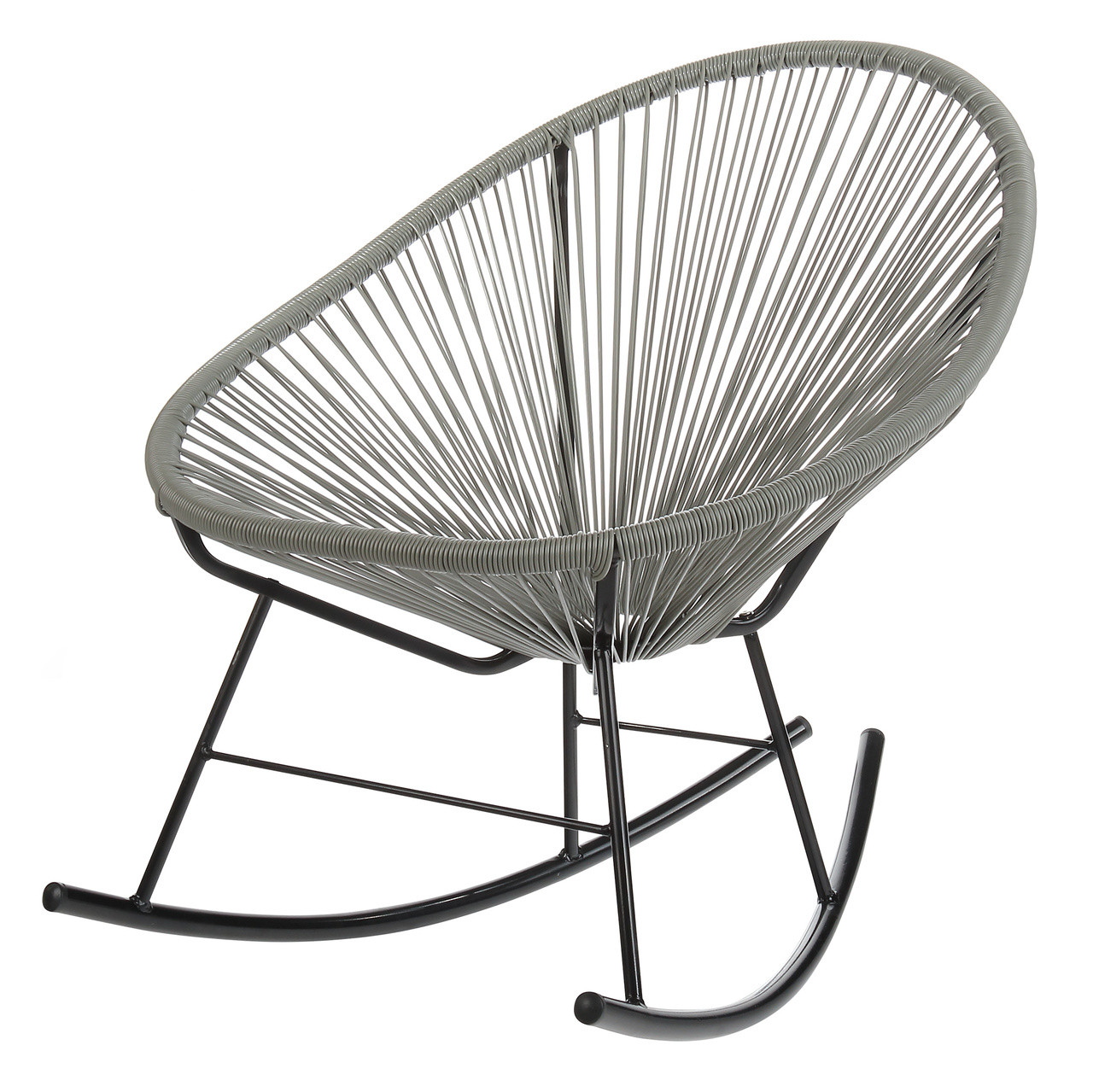 Acapulco Sun Oval Weave Indoor Outdoor Rocking Chair Grey