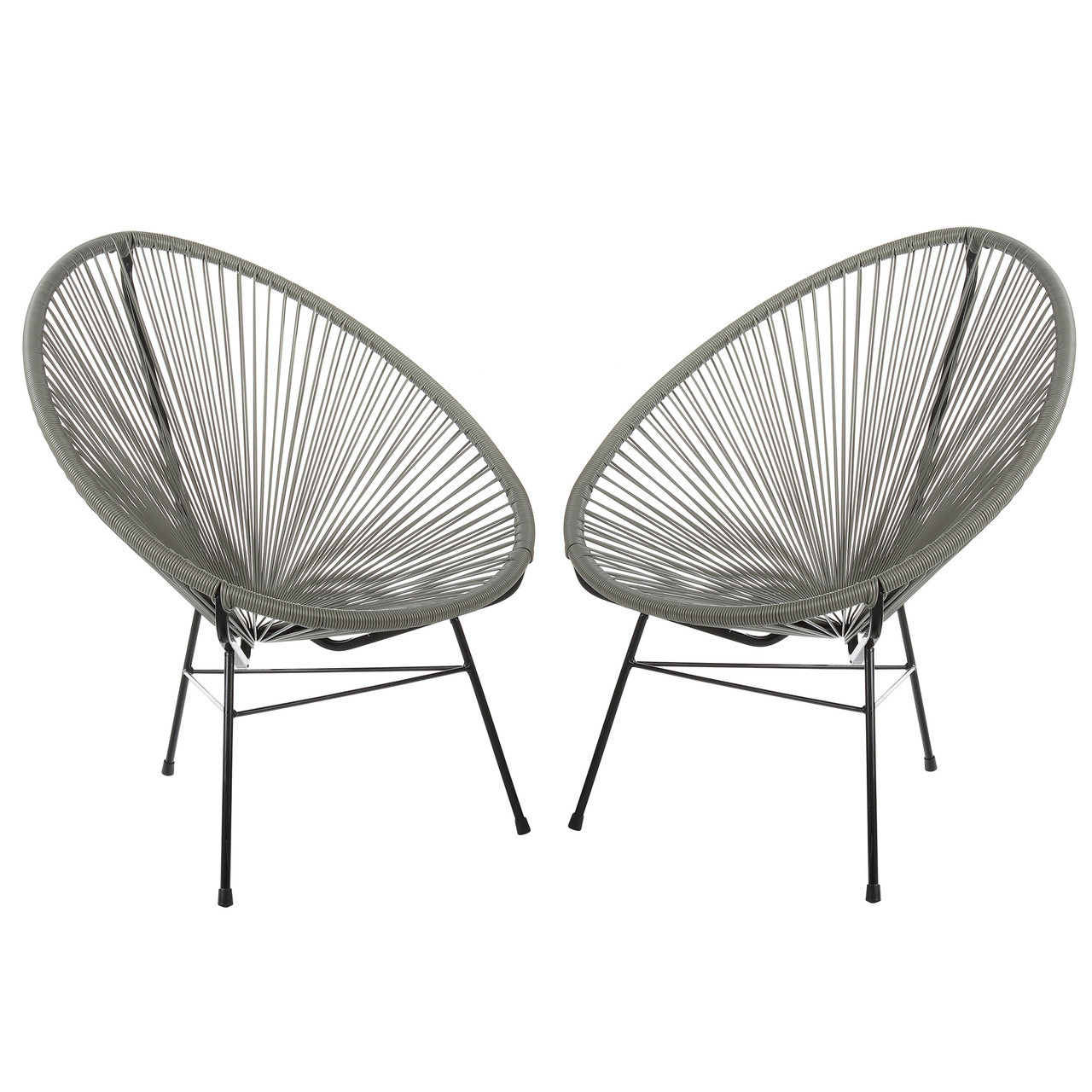 Acapulco Lounge Chair Grey Set of 2 PV ML SET GRY