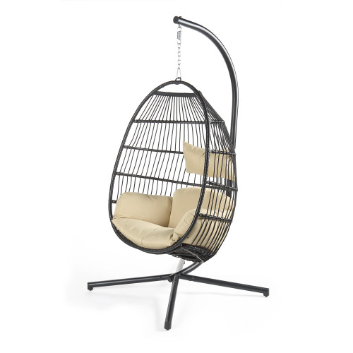 Jumbo Hanging Swing Basket Egg Chair with Stand