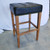 OPEN BOX SALE: Nashville 30 Inch Vintage Black Leather Barstool, Brass Nailhead Trim