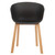 Danish Mid-Century Modern Black Side Chair, Curved Wood Legs