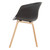 Danish Mid-Century Modern Black Side Chair, Curved Wood Legs