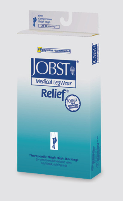 Jobst Relief 20-30 Thigh C/t Beige Medium  Silicone Band